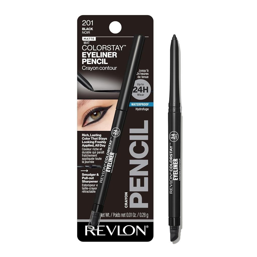 Revlon ColorStay Pencil Waterproof Eyeliner, Smudge-Proof, Eye Makeup with Built-In Sharpener, 201 B