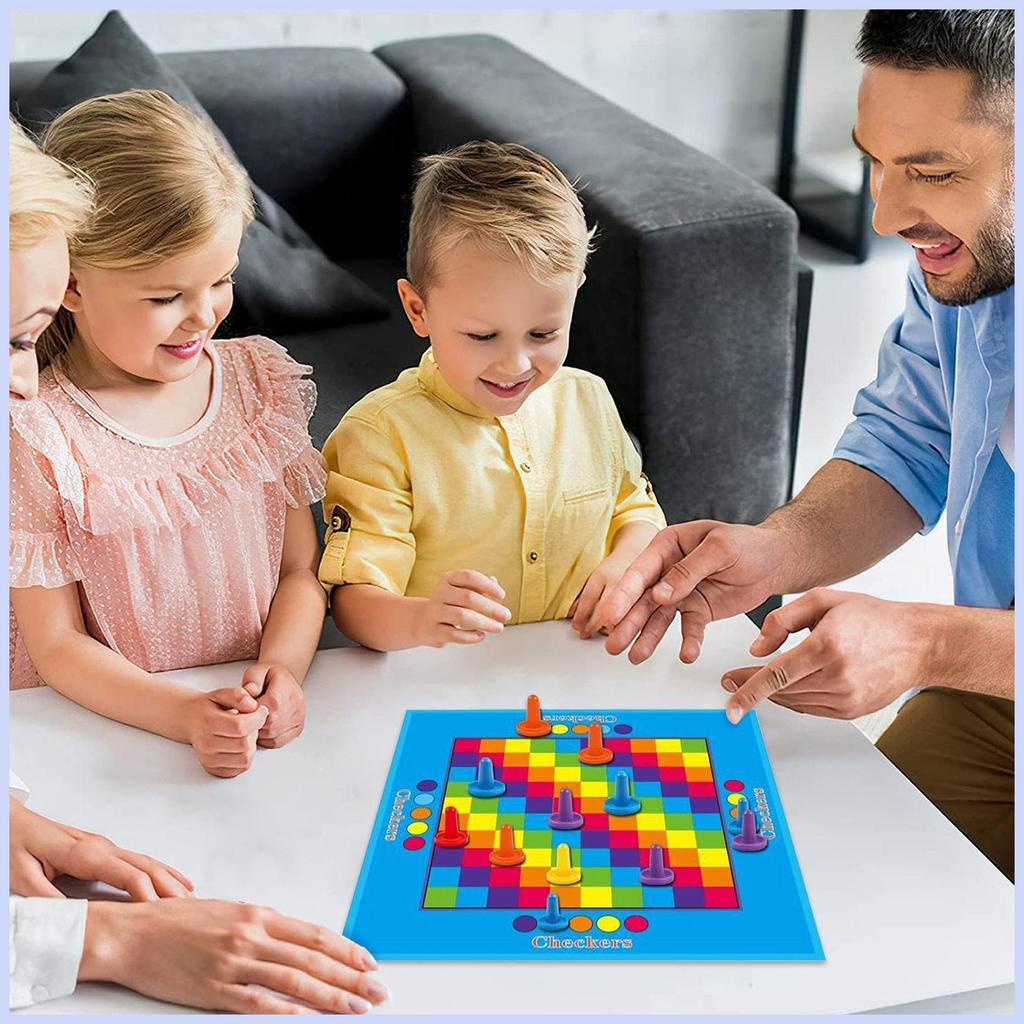 Travel Checkers Interactive Checkers เกมหมากรุกตลกของเล่นโต๊ะสําหรับผู้ใหญ่เด็ก Travel Family Outdoo
