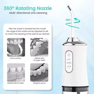 เครื่องทําความสะอาดฟันแบบพกพาไร้สาย ไหมขัดฟันพลังน้ำ 240 MLครบชุด ที่ขูดหินปูน เครื่องฉีดฟัน แปรงสีฟันไฟฟ้า USB ชาร์จดู