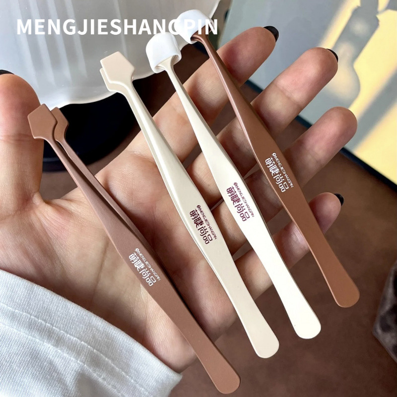 MENGJIESHANGPIN แหนบขนตา แหนบมือถือ แหนบขนตา ออกแบบพับได้ 2.0 องศา แหนบขนตาป้องกันการติด