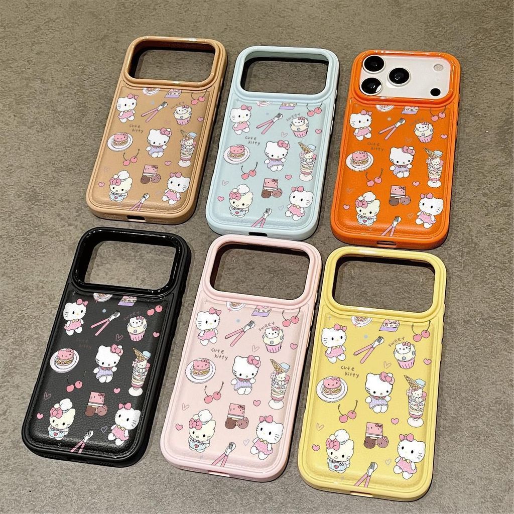 ขนมหวาน Hello Kitty Drum Bag ลายลิ้นจี่เหมาะสําหรับ Apple 16/17promax เคสโทรศัพท์ IP15/14plus น่ารัก