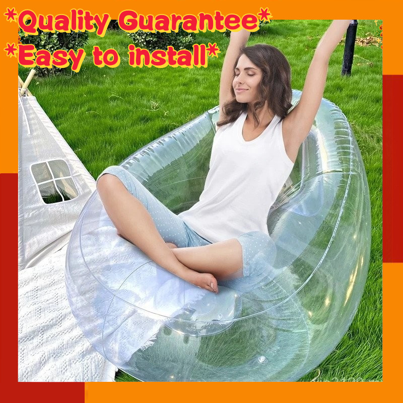 Beanbag chair with air pump, portable inflatable sofa, transparent inflatable sofa chair, outdoor in