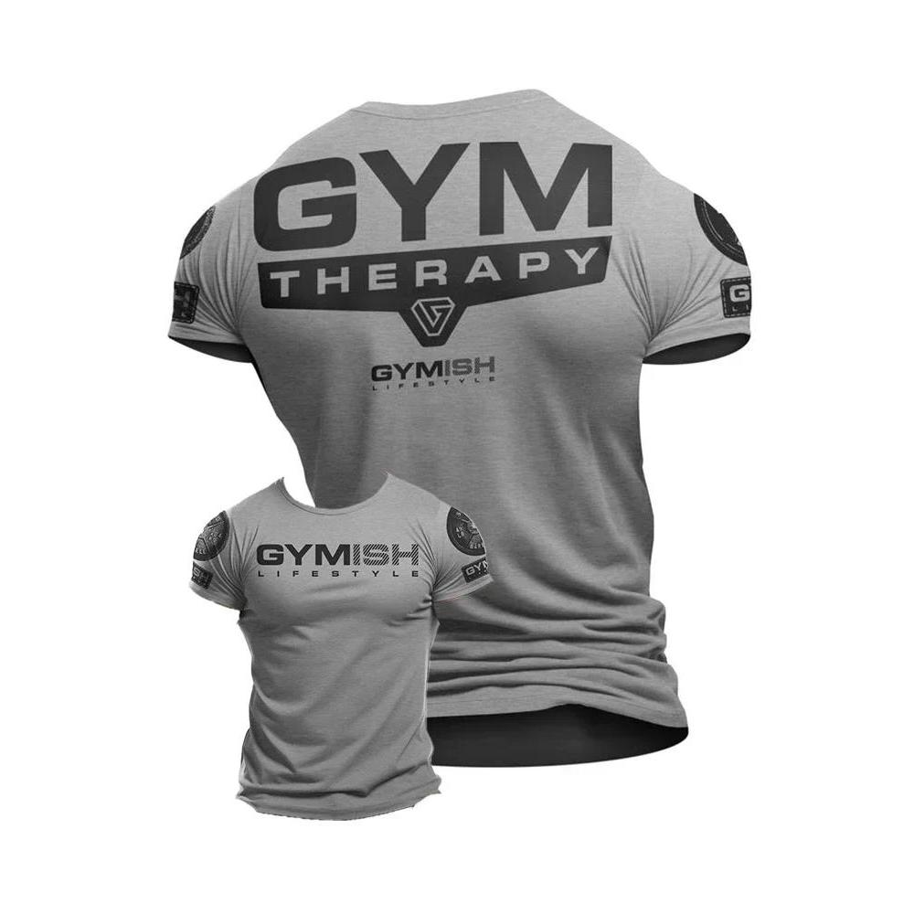 Gym 3D Printed New European and American Quick-drying T-shirt Hard Fitness Sports Short-sleeved Casu