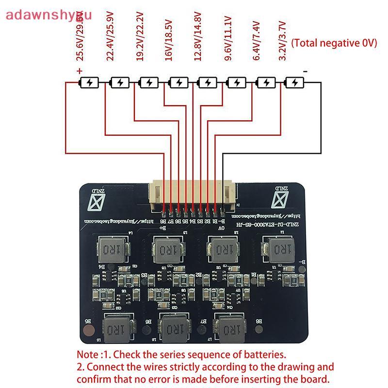 Adagu BMS 2S-8S 1.2A Balance Board Lifepo4 LTO Active Equalizer Balancer Energy Transfer Board BMS 4