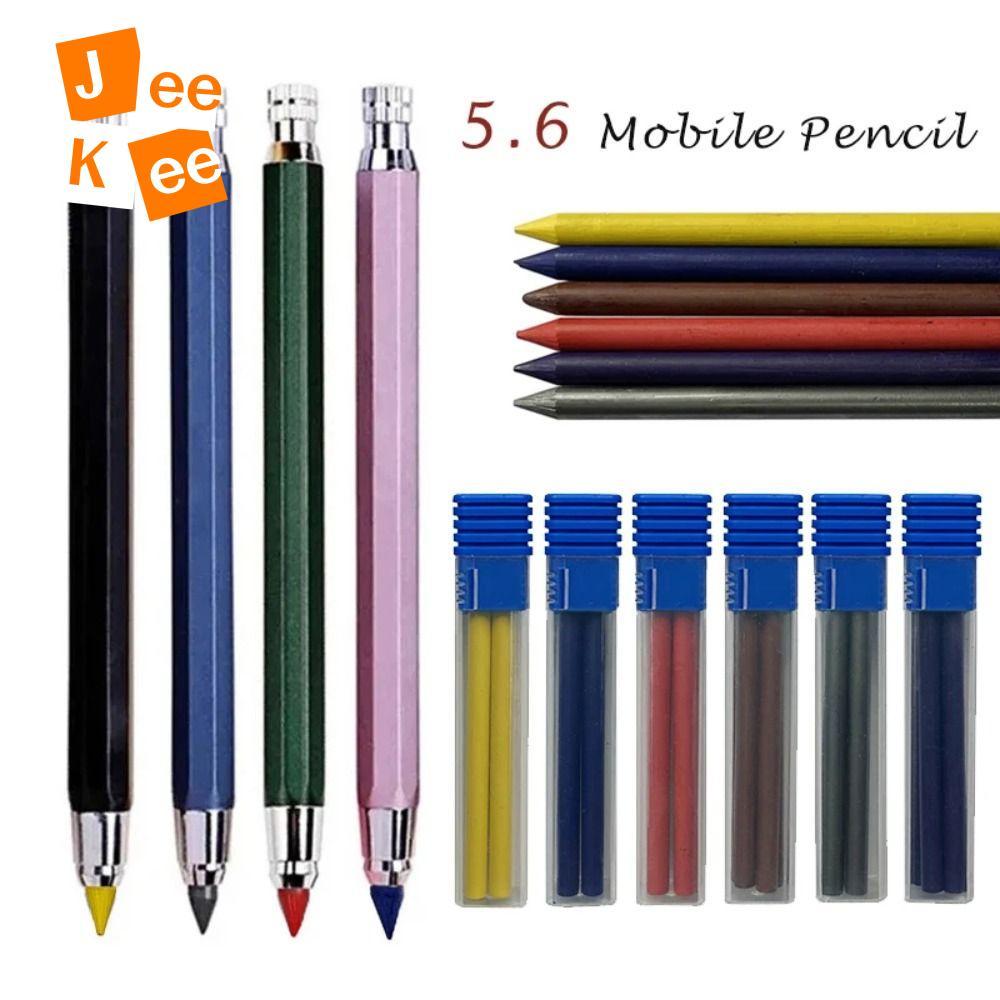 JEEKEE ดินสอกด, 2B/4B/6B/8B ดินสอเติม 5.6 มม.ดินสออัตโนมัติ, Creative Metal Sketch การออกแบบการ์ตูนว