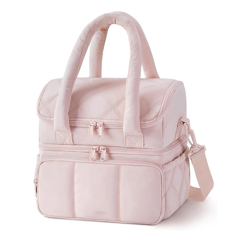 กระเป๋าฉนวนสองชั้น Quilted Puffer Lunch Bag กระเป๋าฉนวนปิคนิค กระเป๋าเก็บความเย็น Cola
