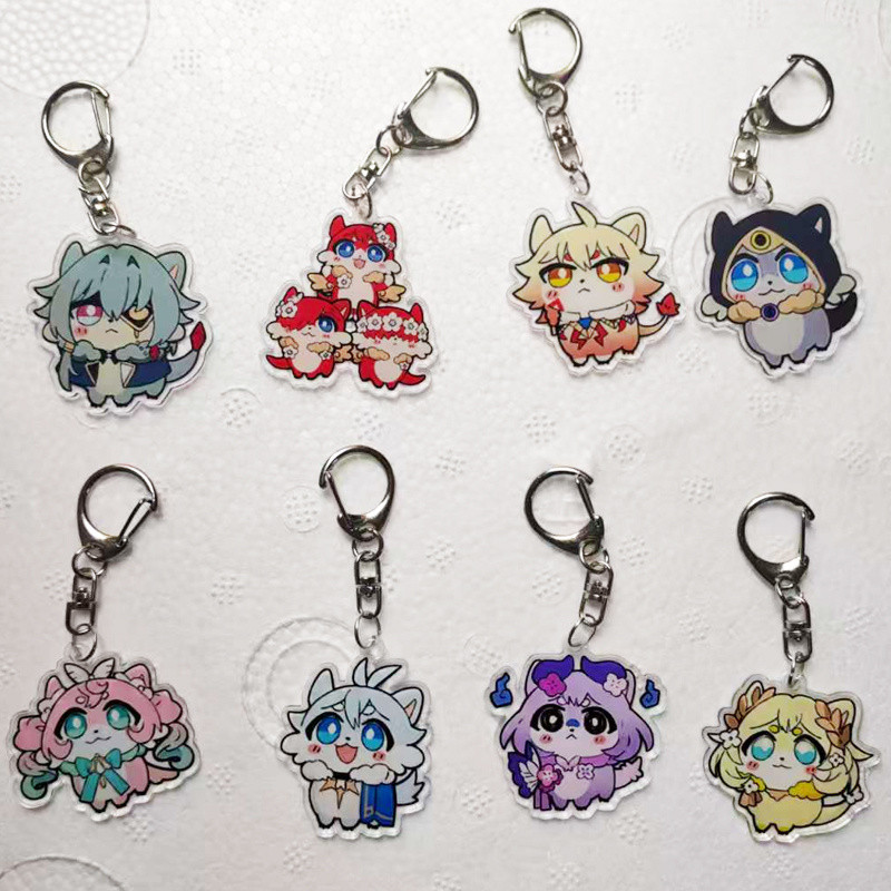 8 ชิ้น/ล็อตน่ารักเกม Aglaea Kainon Mydei Anaxa Castophyrice Hyacinthia Cifera อะคริลิค Key Chain จี้