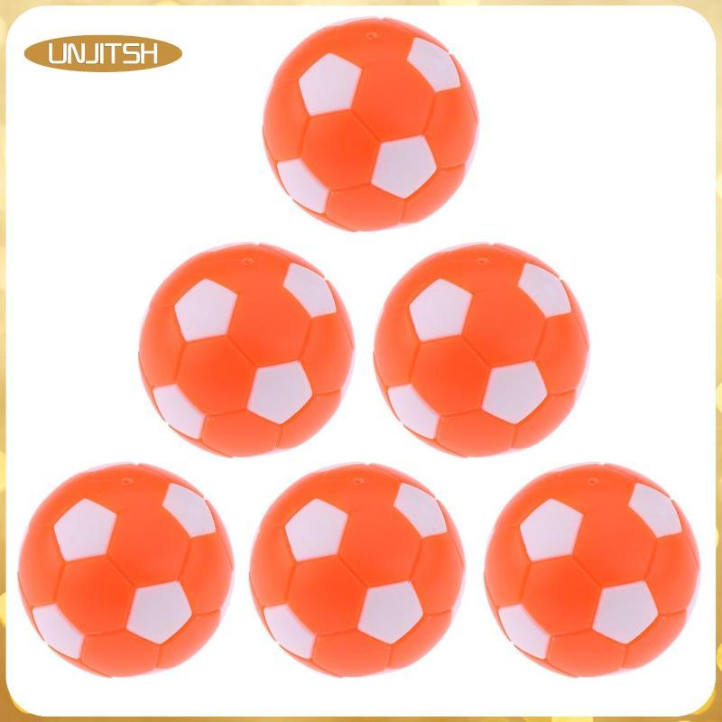 [unjitsh] ลูกฟุตบอลตาราง 6 ชิ้น Foosballs มินิฟุตบอลสีส้ม 36 มม. เกม
