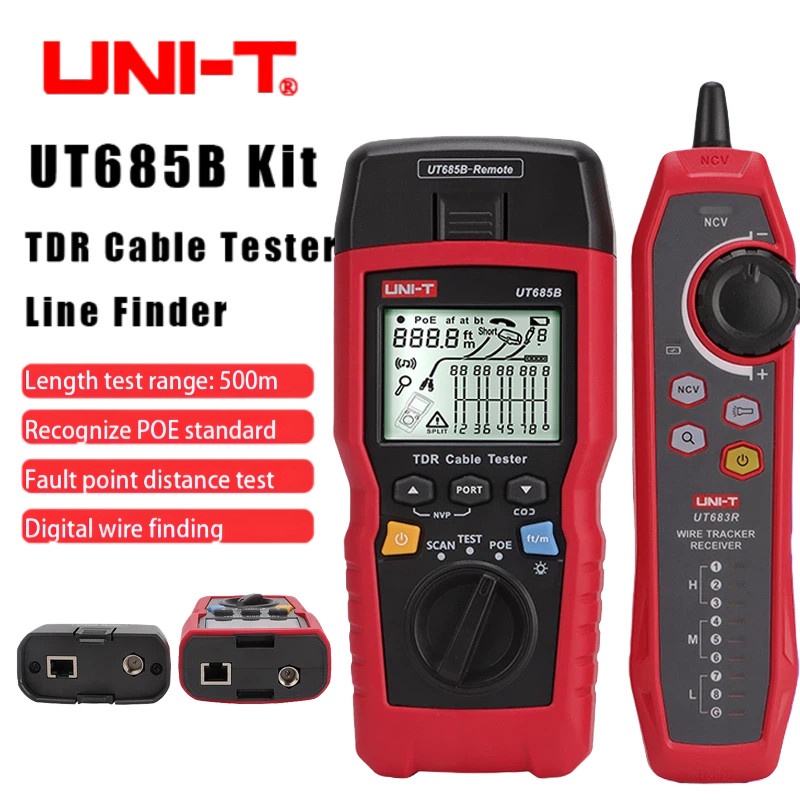 UNI-T UT685B ชุด TDR เครื่องทดสอบสายเคเบิล POE Coaxial Network Line Finder Twisted คู่ Locator Wire 