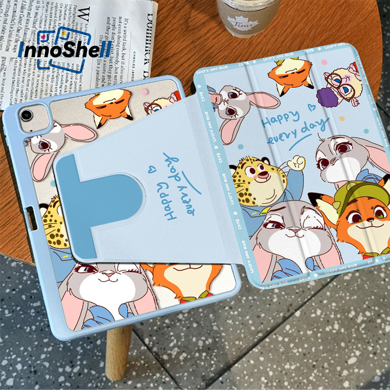 🌟พร้อมส่ง🌟เคสไอแพด Gen9 Air6 Air7 ที่ใส่ปากกา Zootopia เคสiPadหมุน 360° Gen11 Gen10 Pro11/13 2025