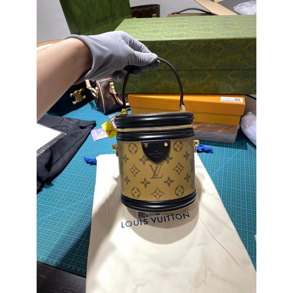 Louis Vuitton Lowe CANNES กระเป๋าถือสะพายข้าง ทำจากผ้าใบ สไตล์.bucket สำหรับผู้หญิง M43986