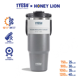 TYESO x HoneyLion แก้วน้ำ 304 Stainless 1200ml รุ่นใหม่หูหิ้วแข็งแรงทนทาน เก็บความร้อน-เย็นได้ตลอดวัน สีสวยพาสเทลทันสมัย - 01-01022/23/24/25/26