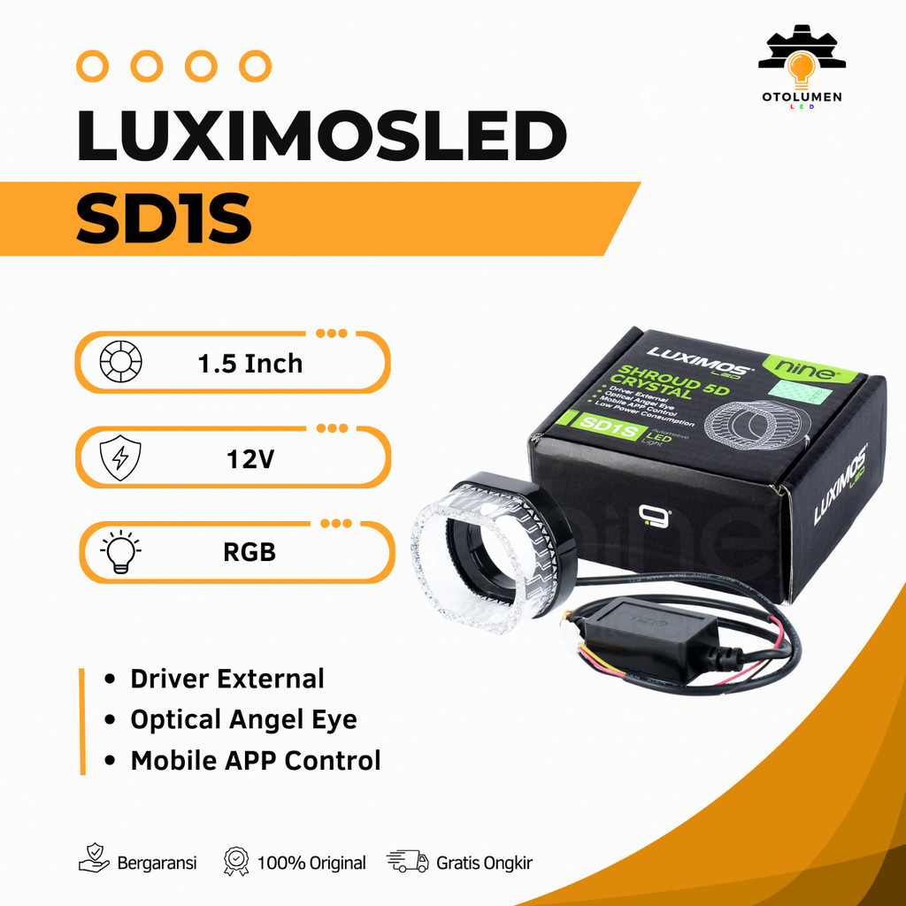 อะคริลิค Shroud H4 BMW RGB Apps โมดูลยินดีต้อนรับพรีเมี่ยม 5D Angel Eyes 200+ โหมด SD1 - LUXIMOS