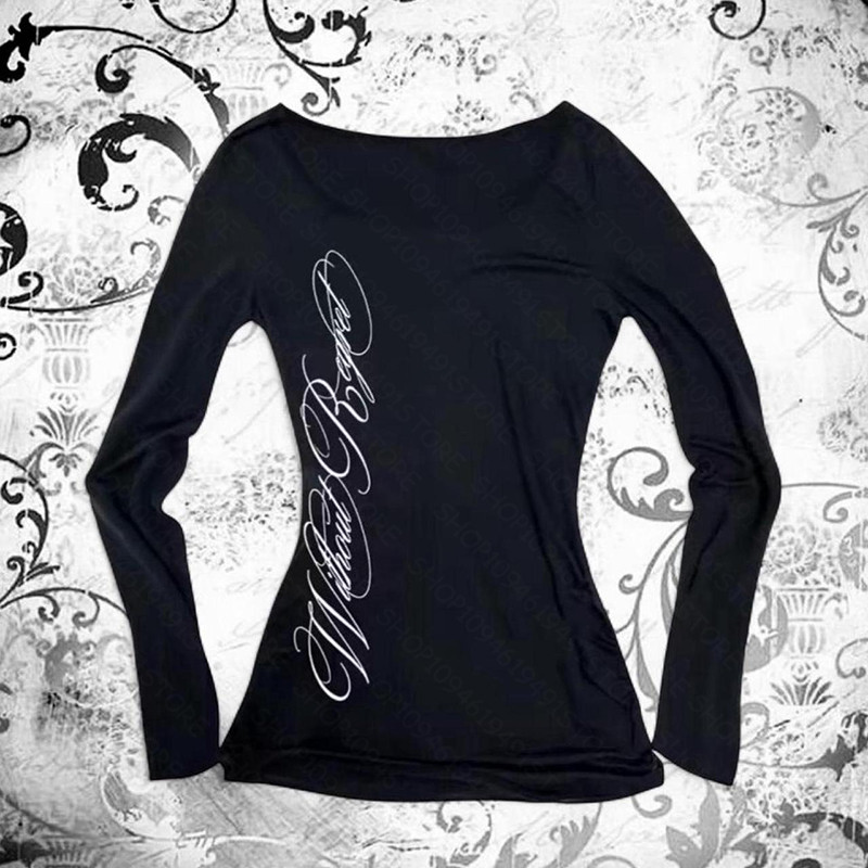 ropa mujer Y2K Clothes Vintage T-shirts Streetwear Harajuku Graphic Print T Shirts Loose Long Sleeve