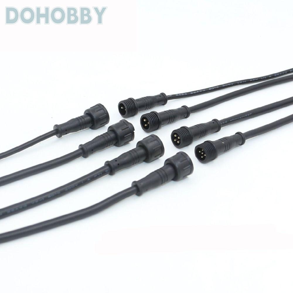 NIREN 2Pin 3Pin 4Pin แจ็ค, 2Pin 3Pin 4Pin สายสีดําชายหญิง LED Connector, 20 ซม.IP67 กันน้ําสายไฟ LED
