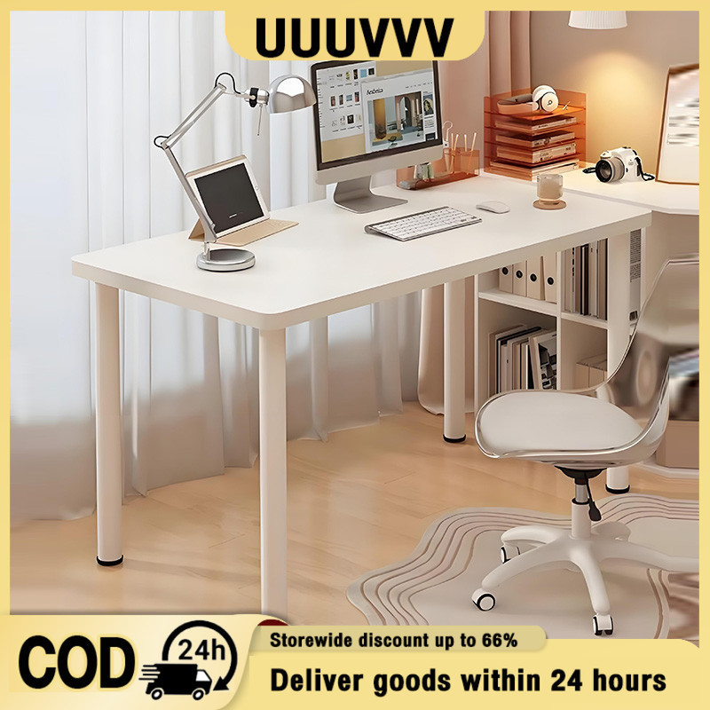 WA White Study Table/Meja Belajar/Bedroom Writing Desk/Thickened Office Table/Modern Computer Table/