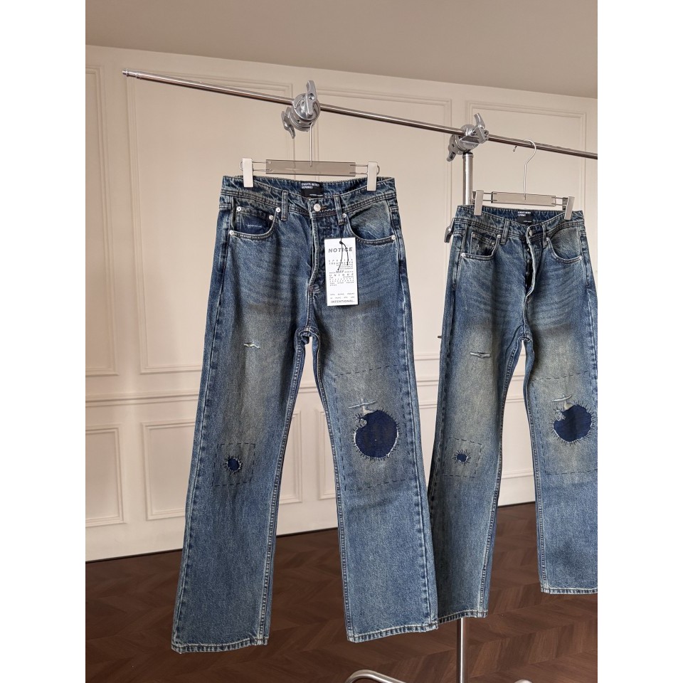 ERFQ ERD Melancholy Rich Second Generation Mud-Dyed Patchwork High Street Casual Straight-Leg Loose 