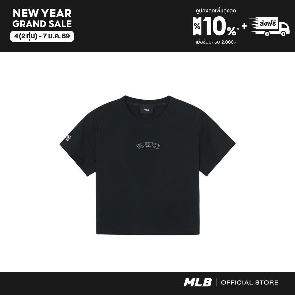 MLB เสื้อครอป ผู้หญิง Women Basic Crop T-Shirts รุ่น 3FTSB0154 50BKS สีดำ