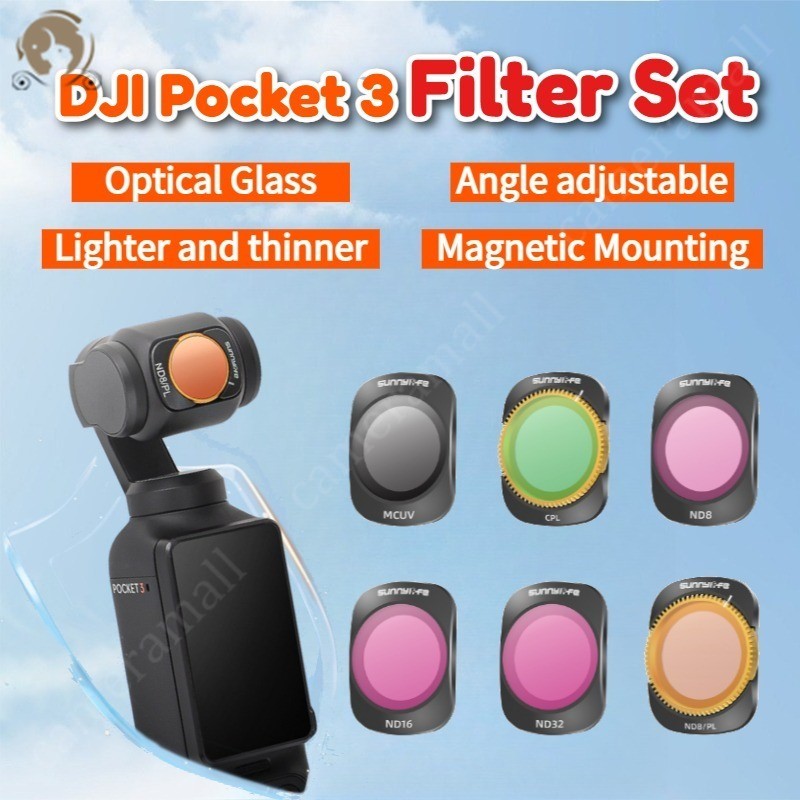 Sunnylife Magnetic ND ชุดกรองสําหรับ DJI Pocket 3 MCUV CPL ND8 ND16 ND32 ND64 ND8PL ND16/PL ND32/PL 