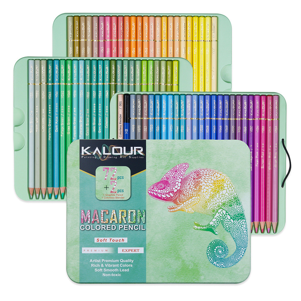 ดินสอ ee ดินสอ 2b KALOUR72 Macaron Oily Color Lead Professional Color Color Pencil Set Art Painting 
