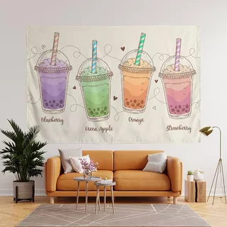 น่ารักมุกนมชาเครื่องดื่มเครื่องดื่มร้านร้านอาหารตกแต่งตกแต่งโปสเตอร์พื้นหลังผนังผ้าพรมพรมผ้าศิลปะ