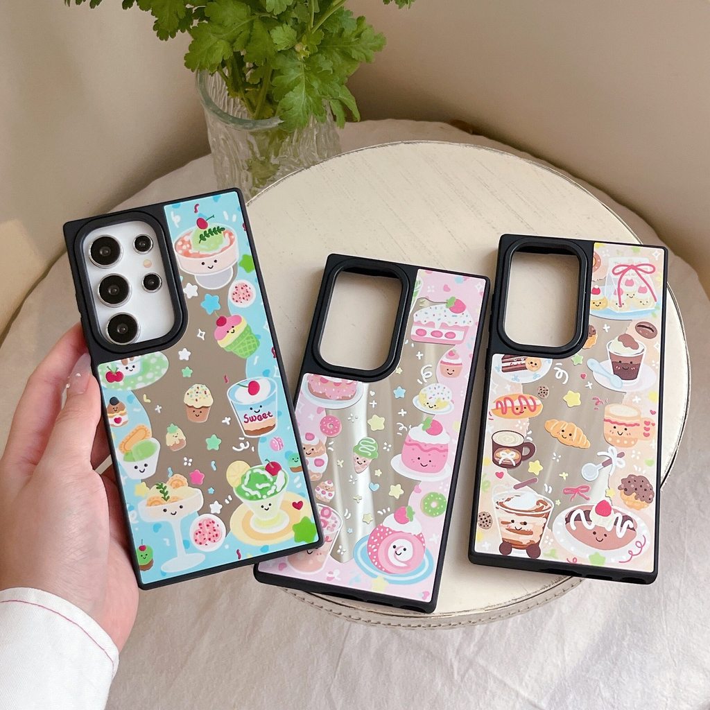 กระจกสร้างสรรค์แม่เหล็กขนมหวานชายามบ่ายเหมาะสําหรับSamsung GalaxyS26Ultraเคสโทรศัพท์S25 +/ S24Ultraส
