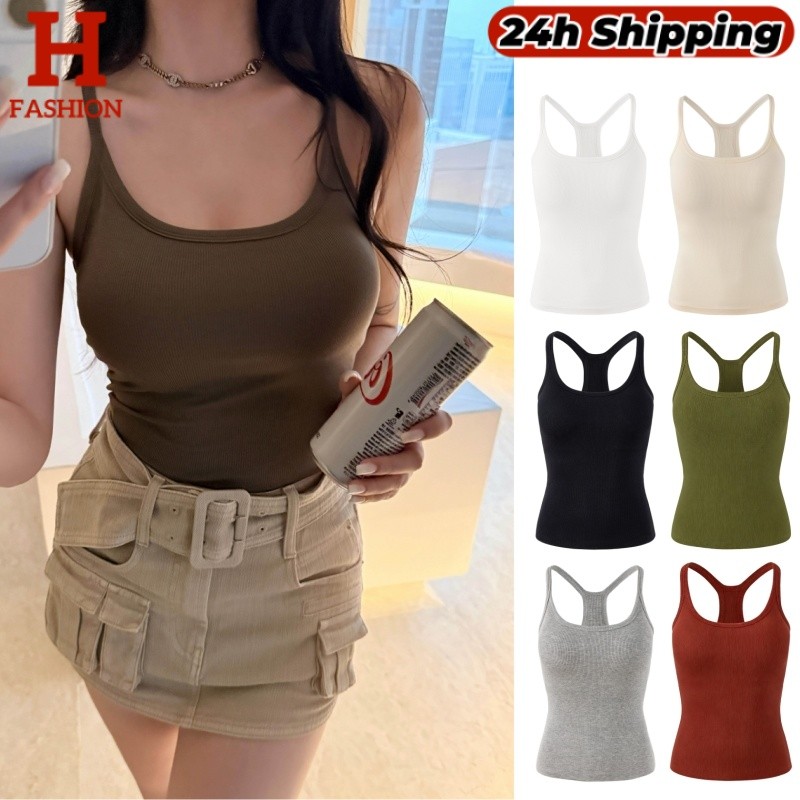 HOT Camisole สำหรับฤดูร้อนปี 2026 ใหม่มาถึง เสื้อด้านบนสำหรับผู้หญิงพร้อมแผ่นรองหน้าอก FY130