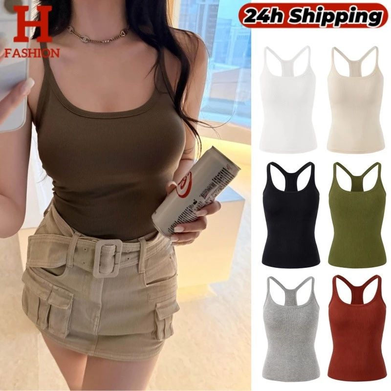 HOT Camisole สำหรับฤดูร้อนปี 2026 ใหม่มาถึง เสื้อด้านบนสำหรับผู้หญิงพร้อมแผ่นรองหน้าอก FY130