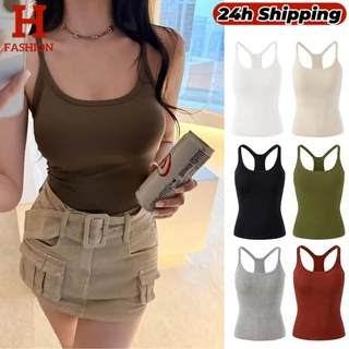 HOT Camisole สำหรับฤดูร้อนปี 2026 ใหม่มาถึง เสื้อด้านบนสำหรับผู้หญิงพร้อมแผ่นรองหน้าอก FY130