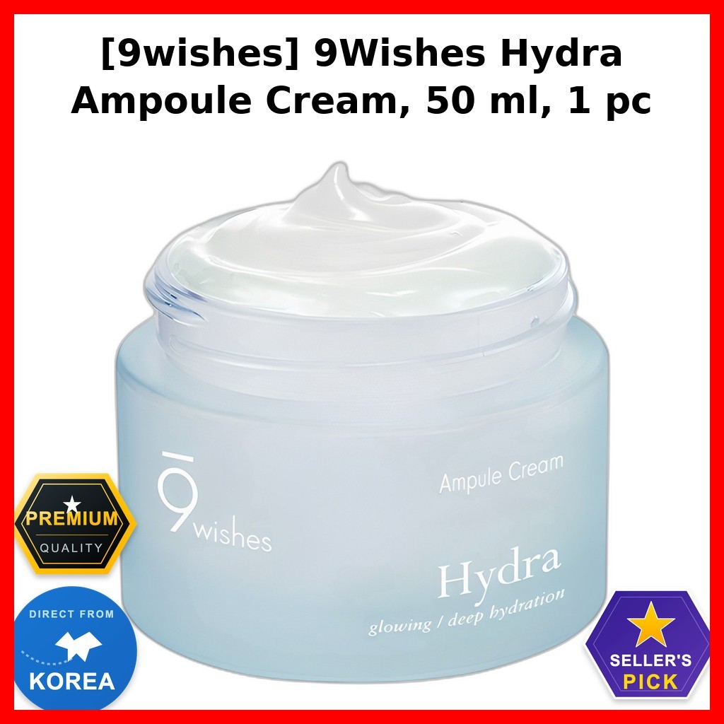 [9wishes] 9Wishes Hydra Ampoule Cream 50 ml, 1 ชิ้น / Korean Ampoule Cream / Dewy Finish / ของแท้ 10