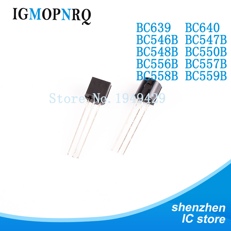 100pcs BC639 BC640 BC546B BC547B BC548B BC550B BC556B BC557B BC558B BC559B in-line triode ทรานซิสเตอ