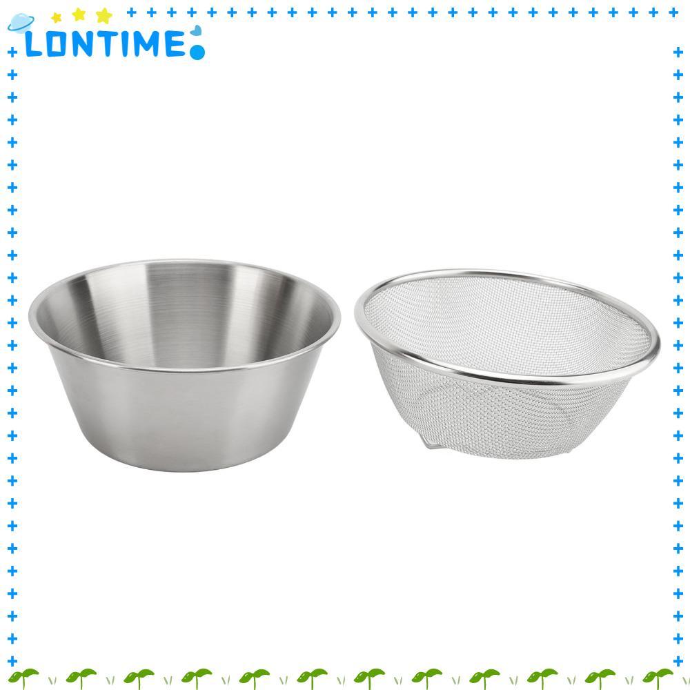 LONTIME Berry ตะกร้า, 16 ซม./6.3in Perforated ตาข่ายกระชอนผสมชาม, ชามซักผ้าเครื่องล้างจานปลอดภัย 304 สแตนเลส Heavy Duty ชามกรองชุดผลไม้/ผัก/ข้าว