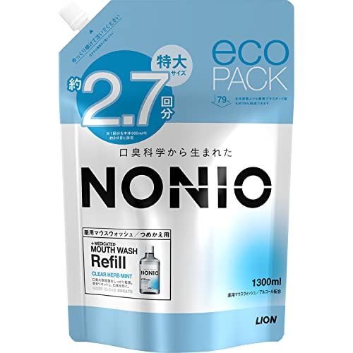 น้ำยาบ้วนปาก NONIO Clear Herb Mint แบบเติม 1300 มล./ NONIO Mouthwash Clear Herb Mint Refill 1300ml/ 
