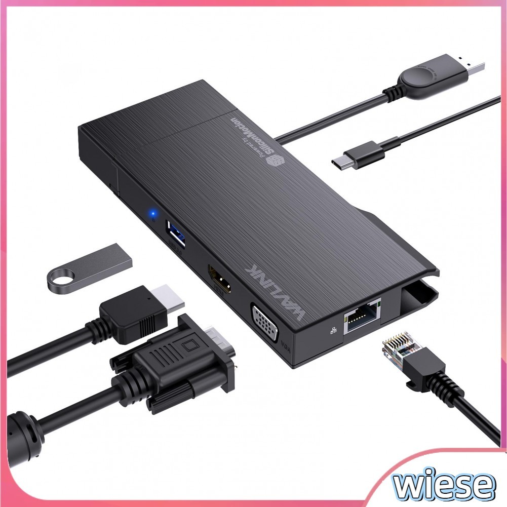 Wiese-th Wiese-th LICAEVEY USB C Hub 9 in 1 Multiport Adapter Dual Display USB3.0 Docking Station แล