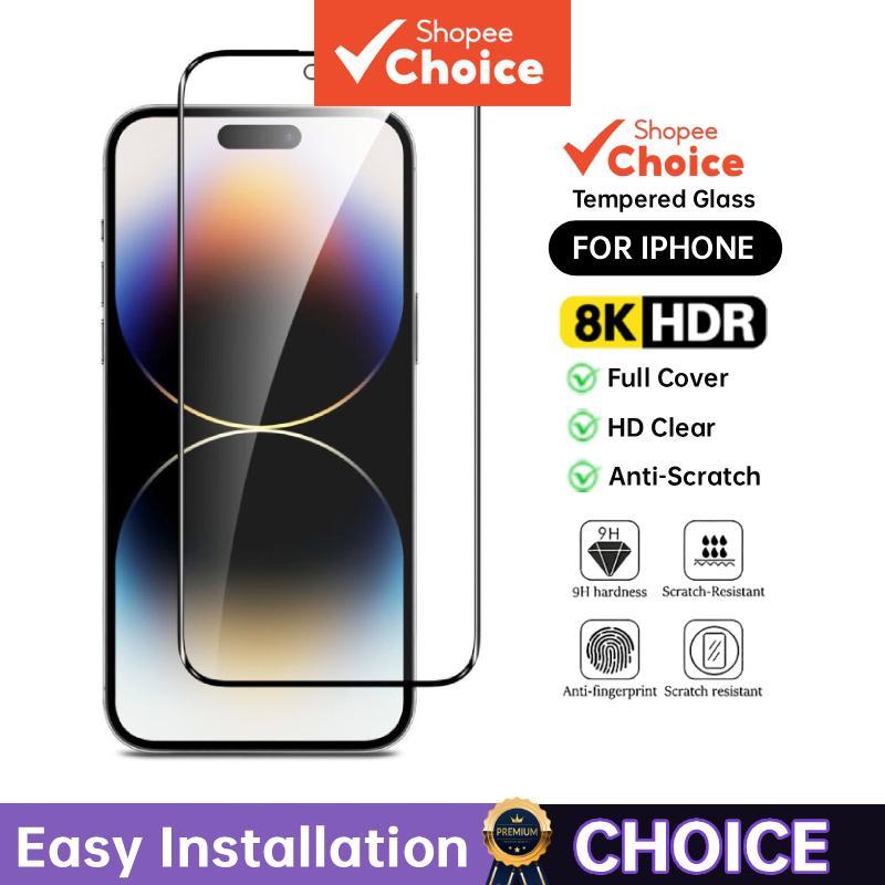 กระจกนิรภัย HD บางพิเศษ แบบเต็มจอ สําหรับ iPhone 16 15 14 13 12 11 Pro Max