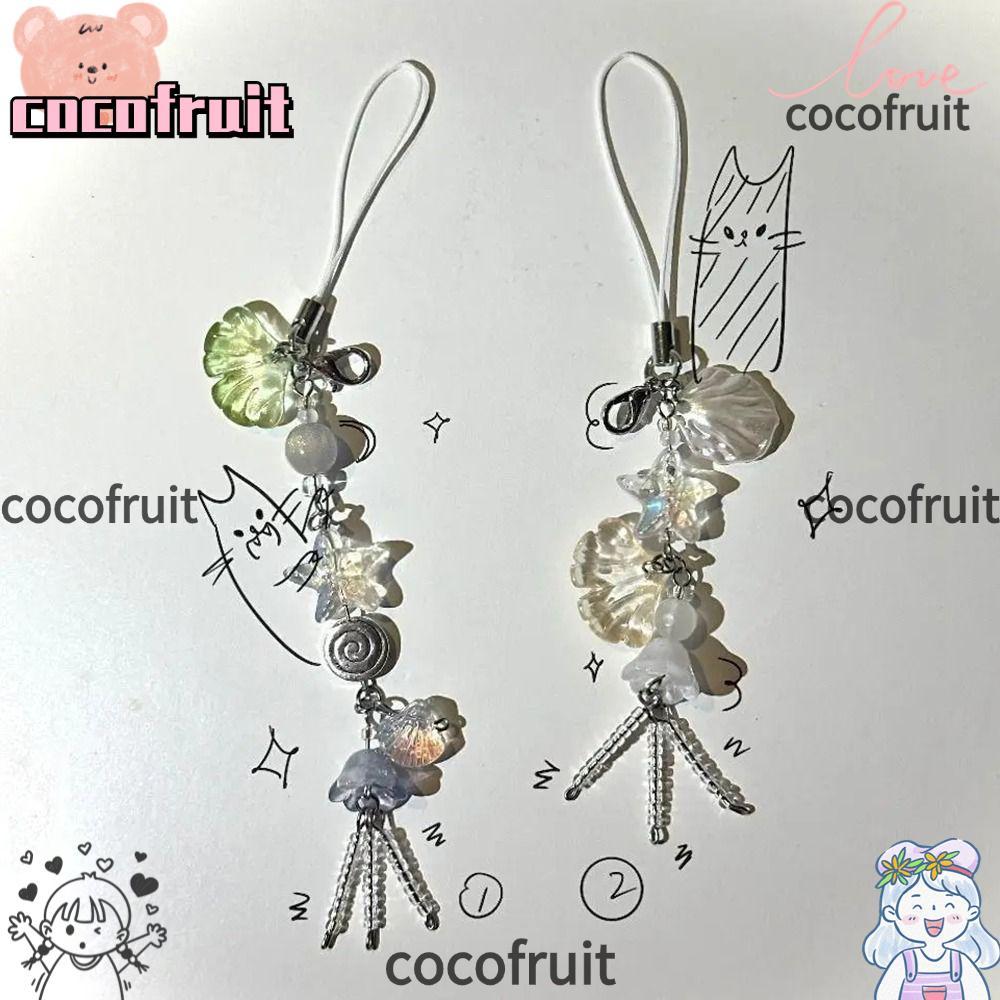 COCOFRUIT 1 ชิ้น Key Strap Lanyard, Seashell Jelly Fish Girl Phone Charm Strap, ผู้หญิงน่ารักกระเป๋า