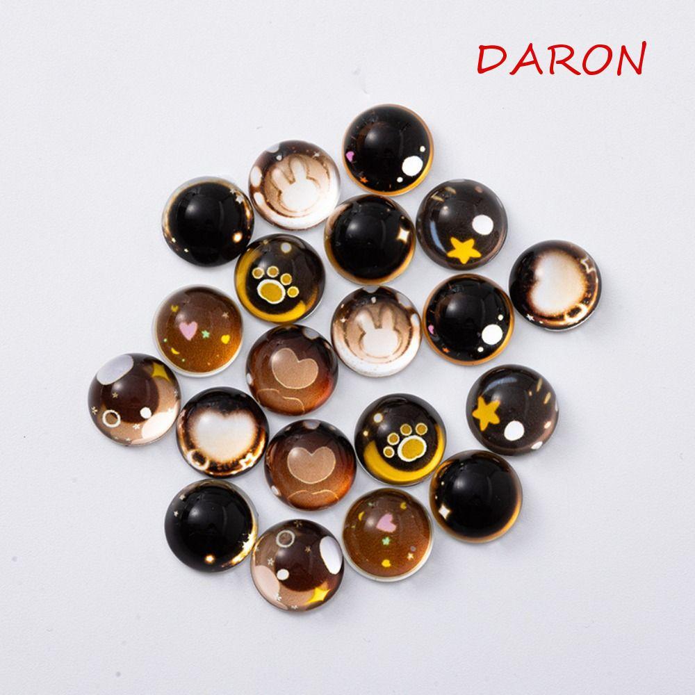 DARON ตุ๊กตาสีน้ําตาลs Eyes, ตุ๊กตาตุ๊กตา Access Anime Eyes ฐานแบน Heart Eyes, น่ารัก DIY ครึ่งวงกลม