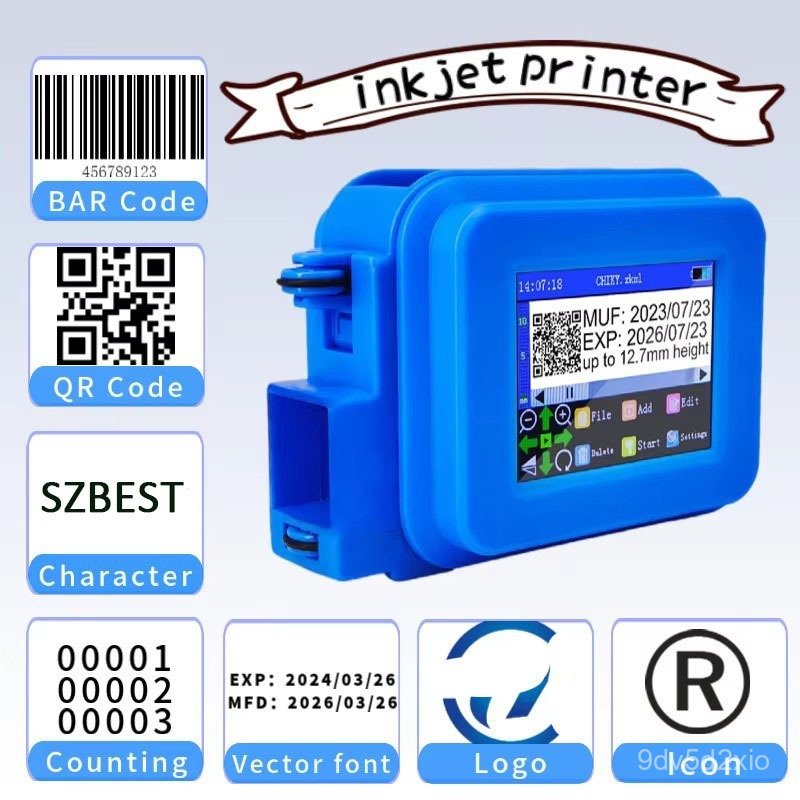 Mini hand-held inkjet printer Small portable inkjet printer Production date QR code intelligent prin