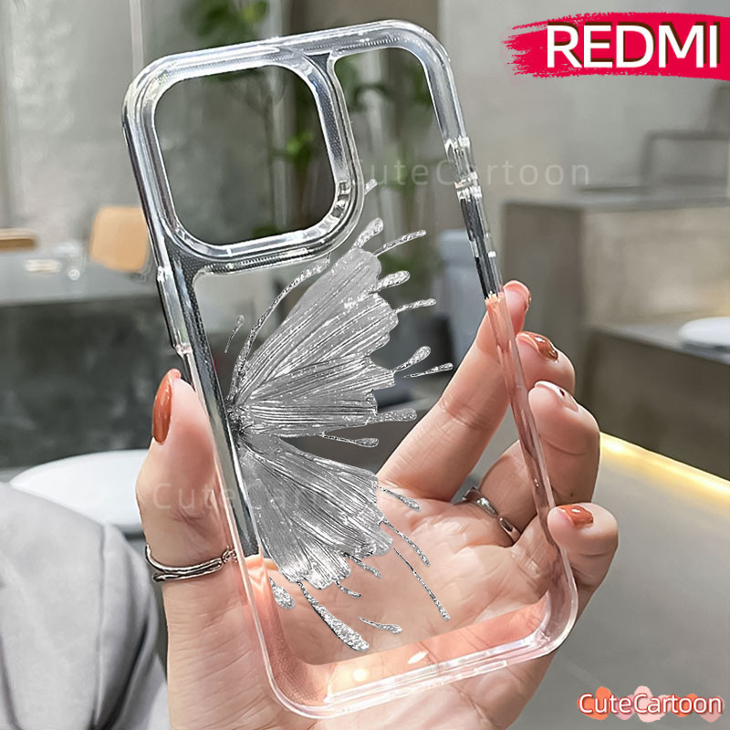 แฟชั่นผีเสื้อ PC กรณี REDMI-Note 14 12 13 14-Pro Redmi-13C 9C 12C A3 10C 11 9 10 PRO Glossy Guys อะค