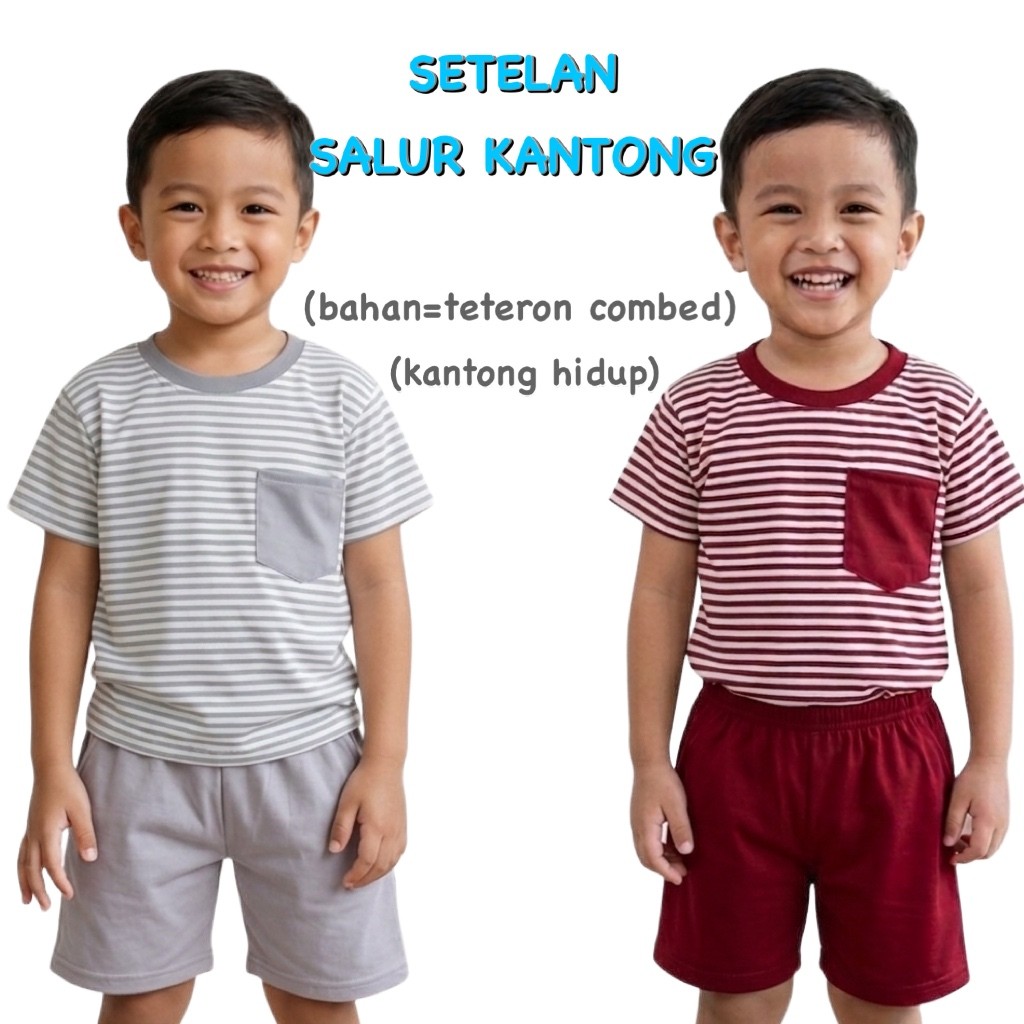 KATUN YEYA - ชุดลายทางพร้อมกระเป๋าที่ทําจากผ้าฝ้ายสําหรับเดินทาง