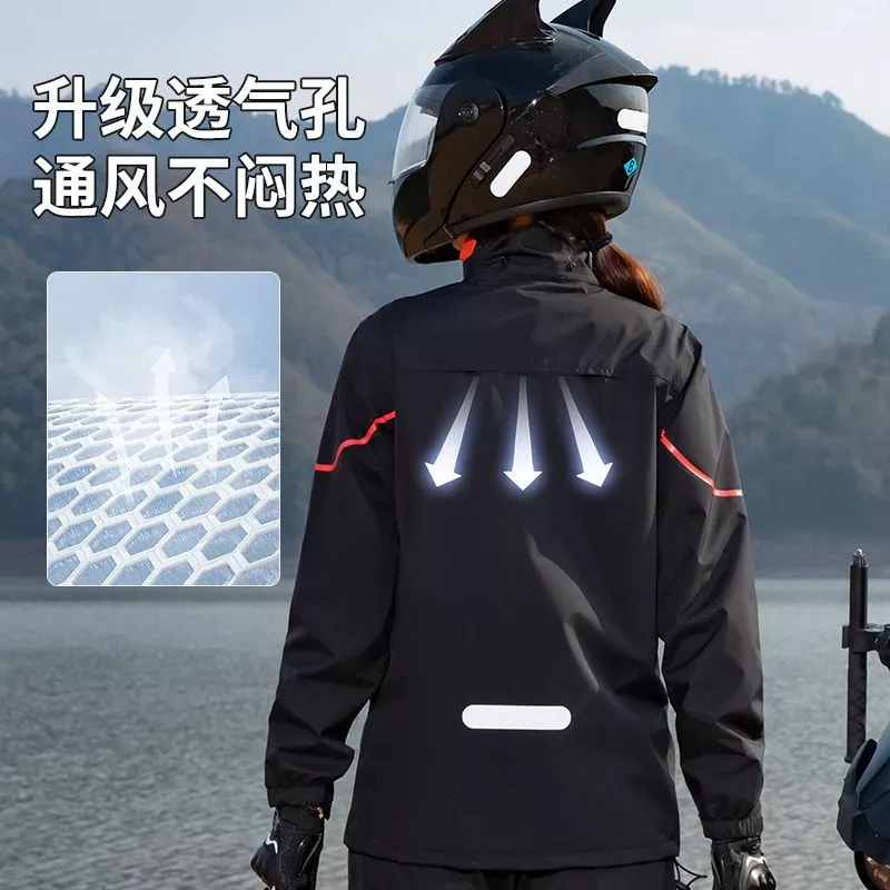 เสื้อกันฝนสองชิ้น สำหรับขี่มอเตอร์ไซค์และรถจักรยานยนต์ thumbnail 5