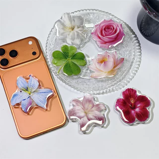 Original Flower Phone Stand Rose Lily Clover Airbag Telescopic Griptok Ins Fashion Lotus Phone Holder