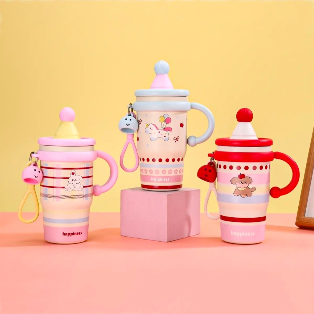 [ YH016 ] ถ้วยแก้ว Happines / แก้วน้ําสแตนเลส SUS 316 650ml