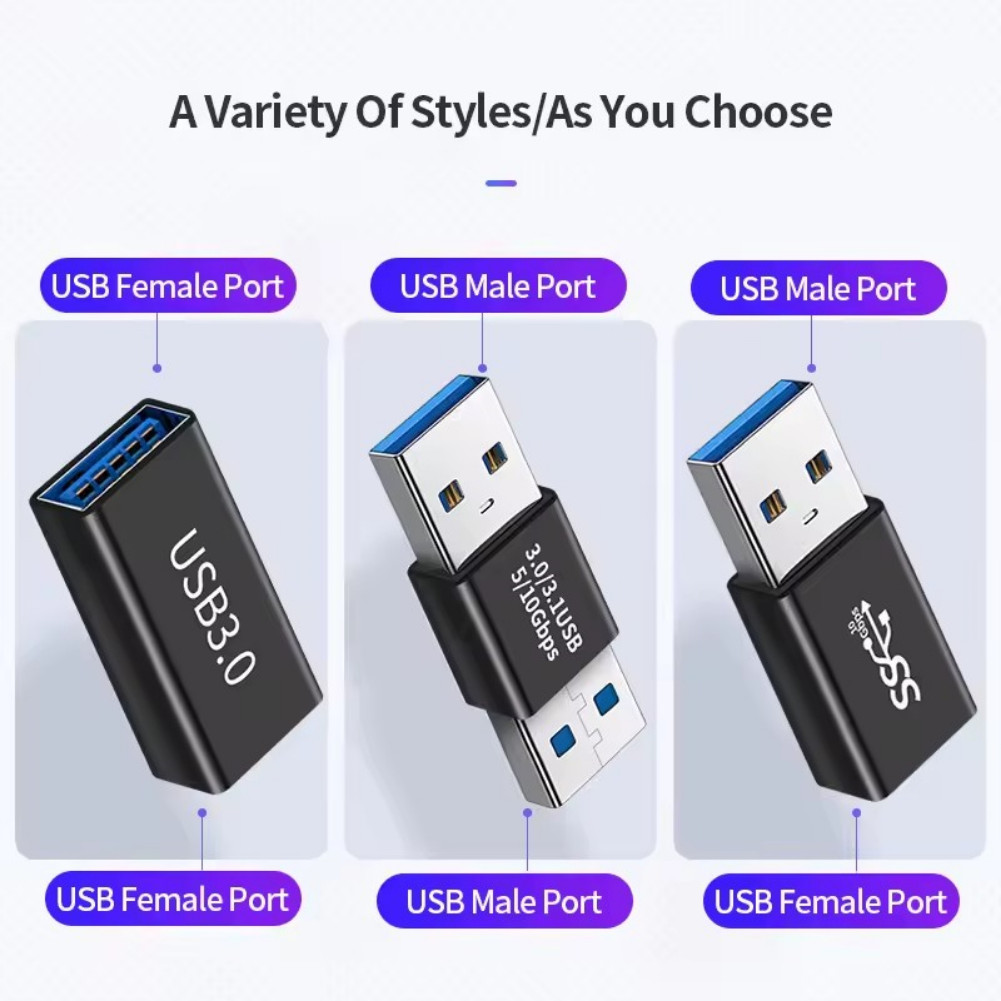 KYBD USB 3.0 Connector USB เป็นอะแดปเตอร์ USB 5Gbps Gen1 ชายหญิง USB Converter SSD HDD Cable Extender USB 3.0 ปลั๊กขยาย