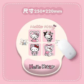 น่ารัก Hello Kitty ที่วางข้อมือแผ่นรองเมาส์ยางนุ่มการ์ตูนคีย์บอร์ดที่วางมือสีชมพูแผ่นรองโต๊ะสําหรับสาว