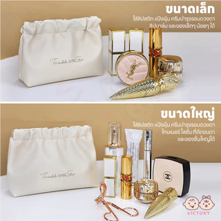 VICTOKY กระเป๋าลิปสติก กระเป๋าเครื่องสําอาง หนัง PU กระเป๋าลิปสติกสําหรับสตรี เปิดและปิดได้อย่างง่ายดาย กระเป๋าพกพา