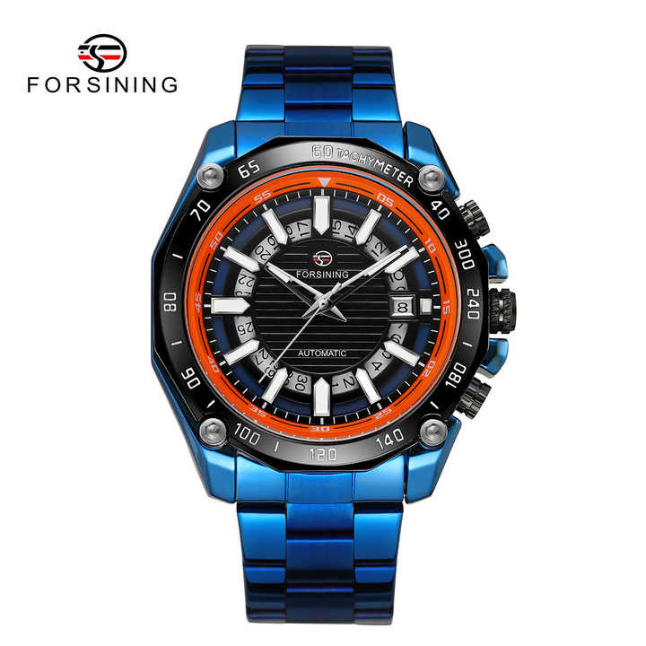 0 Fussini Mens Automatic Mechanical Watch Steel Band Watch s04.10