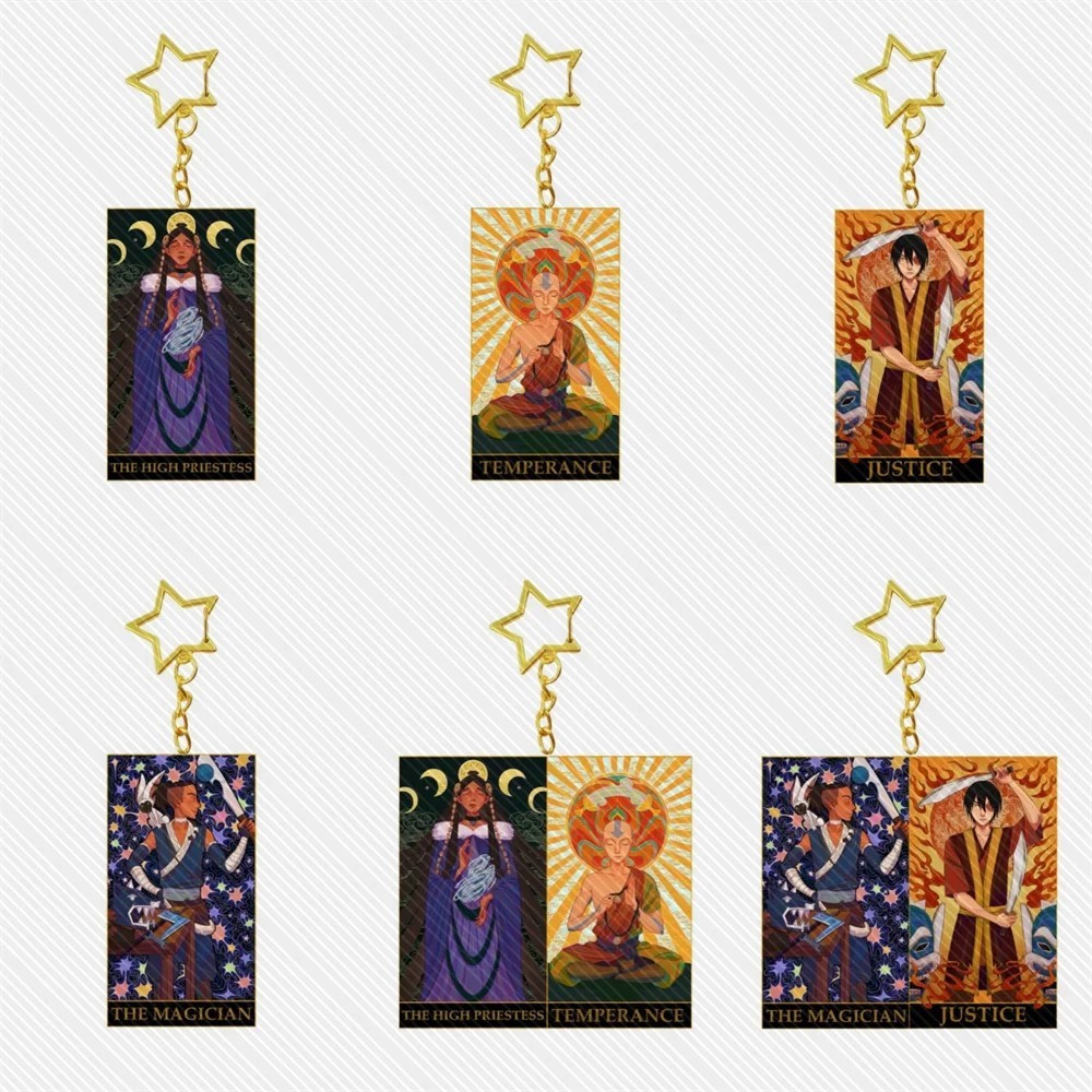 พวงกุญแจอนิเมะ Avatar The Last Airbender อะคริลิค Tarot 6 ซม.ตัวละครรุ่น Aang Zuko Katara Sokka ตกแต