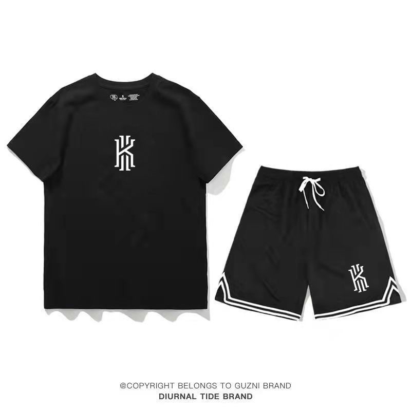 欧文科比同款篮球服套装夏季运动休闲短袖短裤宽松美式训练T恤潮26.4.13 ชุดเสื้อบาสเก็ตบอลสไตล์ Kyrie Irving และ Kobe Bryant, ชุดกีฬาฤ