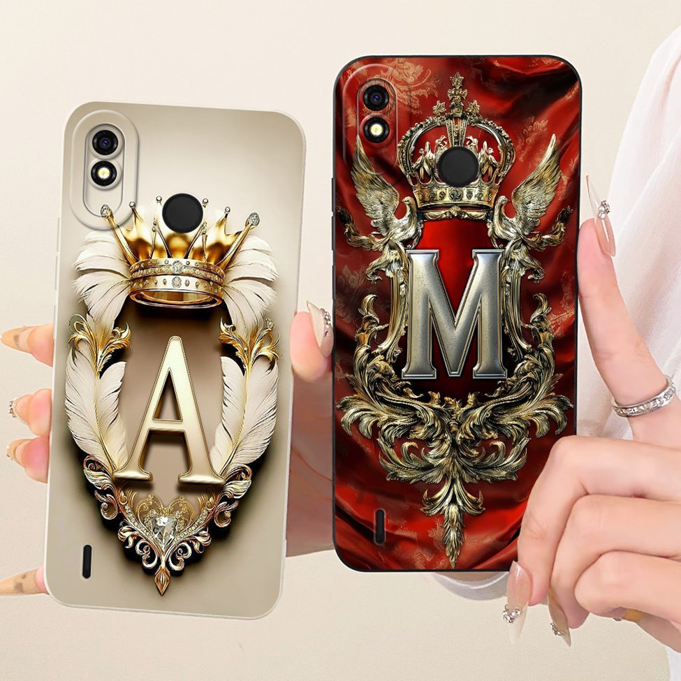 Tecno Pop 2Plus BA2 RB8S Case Techno Pop 2 Plus Cover Aesthetic Luxury AZ ตัวอักษร 2D ปลอกซิลิโคนทาส